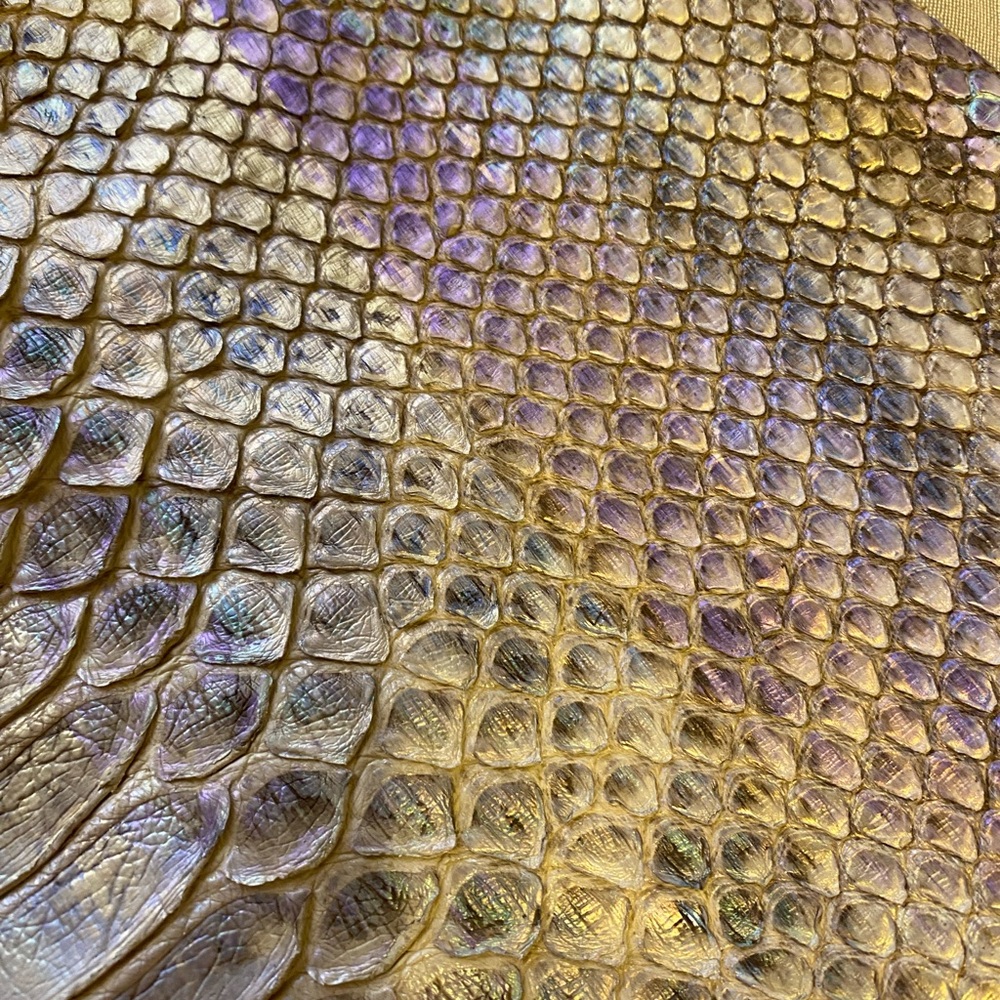 Iridescent Python Snakeskin Clutch Retta Wolff - image 2